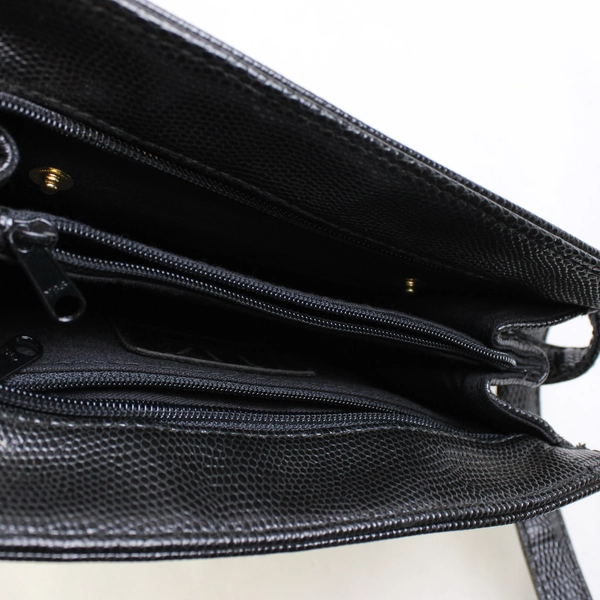 Liz Claiborne Small Black Faux Alligator Skin Crossbody Purse