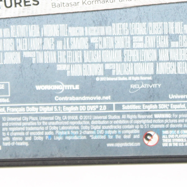 Contraband DVD Universal 2012 Rated R