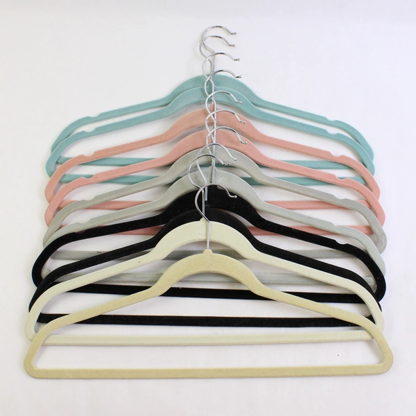 Lot of 10 Multicolor Felt Hangers with Metal Hooks, Notched