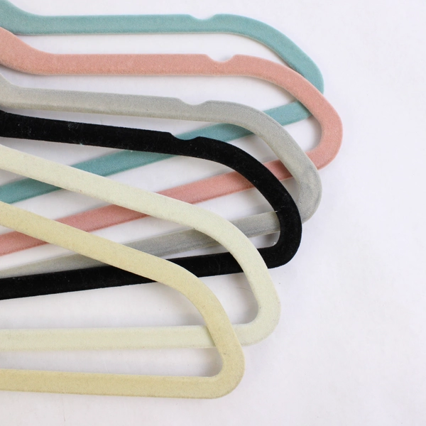 Lot of 10 Multicolor Felt Hangers with Metal Hooks, Notched