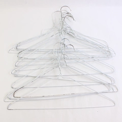 Lot of 20 White Wire Hangers for Clothing Shirts Standard Adult Size