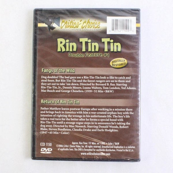 Rin Tin Tin Double Feature: Vol. 1 DVD Sealed 2006