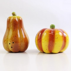 Set Of 2 Susan Winget Salt & Pepper Shakers No Stoppers Fall Pumpkin/Squash