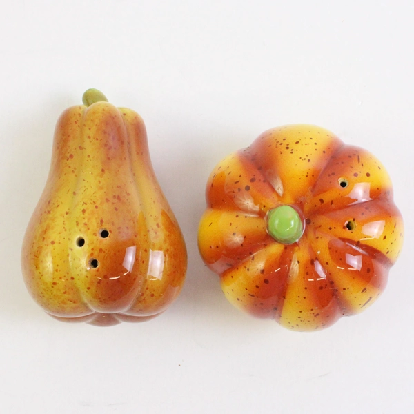 Set Of 2 Susan Winget Salt & Pepper Shakers No Stoppers Fall Pumpkin/Squash
