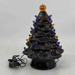 Mr. Christmas 12.5” Halloween Ceramic LED Light Tree Jack O Lantern Topper