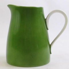 Vintage Noritake Ceramic Creamer Simple Green And White 4" Tall