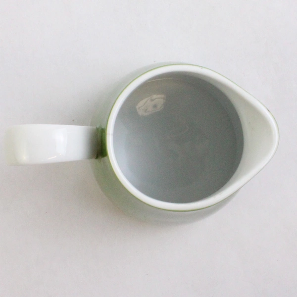 Vintage Noritake Ceramic Creamer Simple Green And White 4" Tall