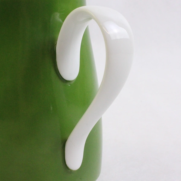 Vintage Noritake Ceramic Creamer Simple Green And White 4" Tall