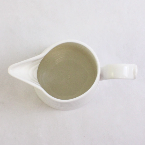 Simple Dining Ceramic Creamer Solid White Color Rustic 4" Tall