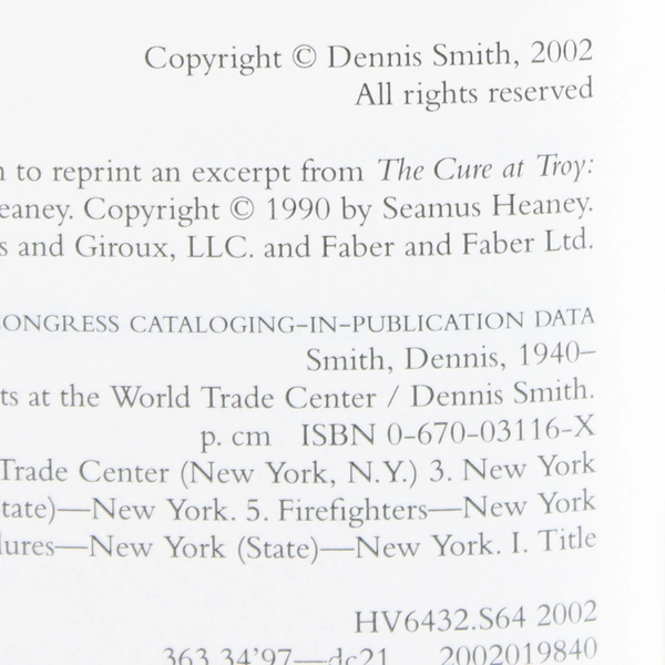 Report from Ground Zero by Dennis Smith 2002 Hardcover Dust Jacket