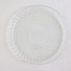Arcoroc Seabreeze Clear Glass Plate Swirl Pattern 8.75" Diameter