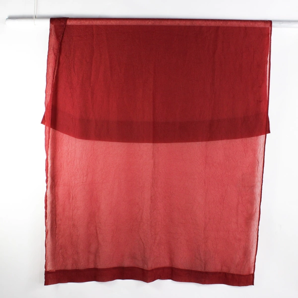 Set Of 2 Matching Unbranded Solid Red Color Sheer Curtains 54" x 84"