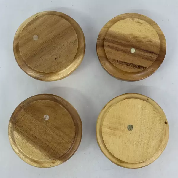4 Light To Medium Color Wood Salad Bowls Made In The Philippines 5.75 Inch