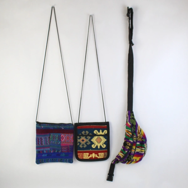 Lot of 3 Woven & Embroidered Small Crossbody & Waist Bags