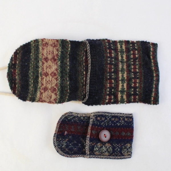 2 Piece Handmade Set Felted Fruit Face Crossbody Bag with Coin Purse