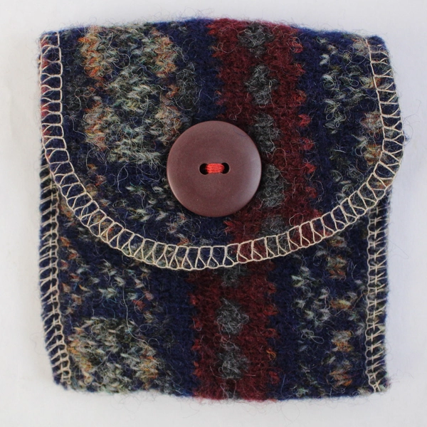 2 Piece Handmade Set Felted Fruit Face Crossbody Bag with Coin Purse