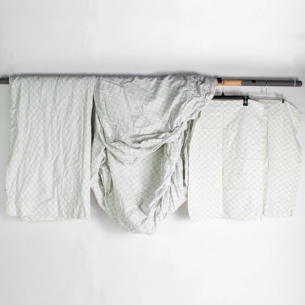 Sheet Set of 4 Mainstays White Blue Queen Fitted Flat & 2 Pillowcases 19.5"x28"