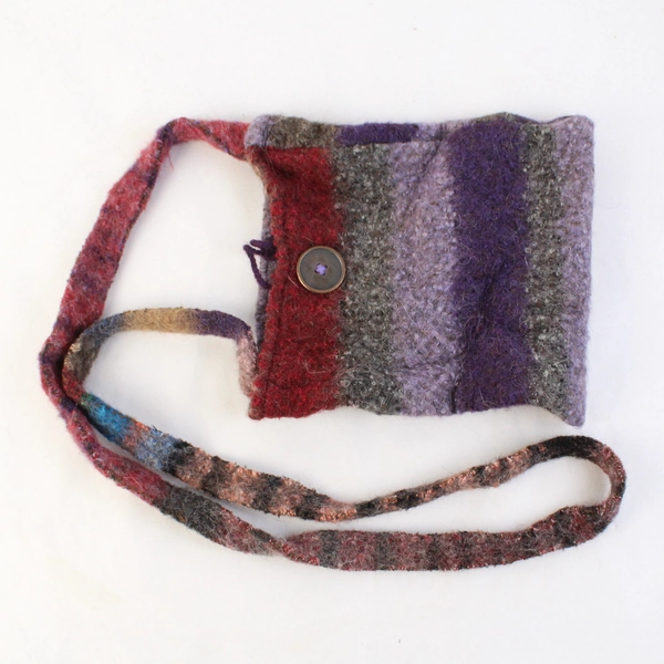 Women's Handmade Multicolor Felted Crossbody Purse