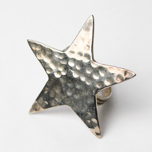 Set of 4 Unbranded Metal Silver Napkin Rings Star India Made