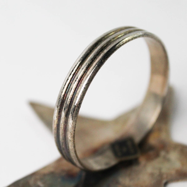 Set of 4 Unbranded Metal Silver Napkin Rings Star India Made