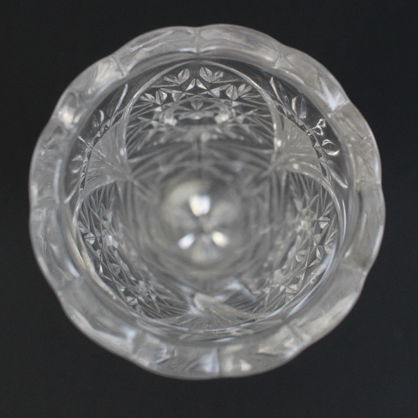 Crystal Clear Lead Crystal Vase Star Diamond Arch Germany 7.25 in