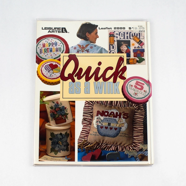 Quick As A Wink Leisure Arts Cross Stitch Book 1996 Paperback Plastic Cover