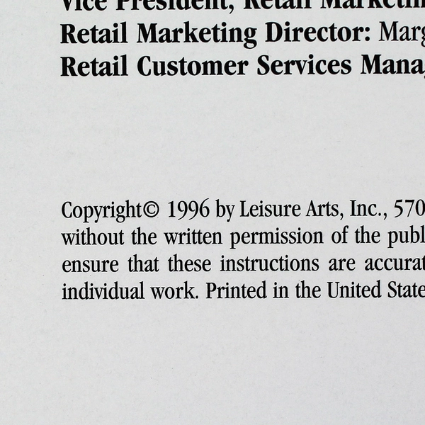 Quick As A Wink Leisure Arts Cross Stitch Book 1996 Paperback Plastic Cover