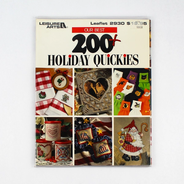 Leisure Arts Cross Stitch Book 200 Plus Holiday Quickies 1997 PB Plastic Cover