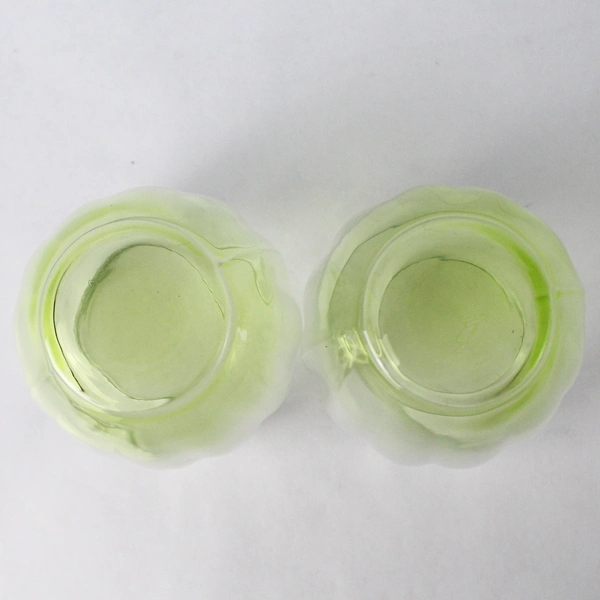 Set Of 2 Cristar Stemless Wine Glasses Neon Green 3.75"