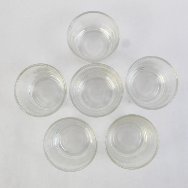 Set of 6 A27 Clear Glass Bowls Approximately 1/2 Cup