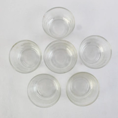 Set of 6 A27 Clear Glass Bowls Approximately 1/2 Cup