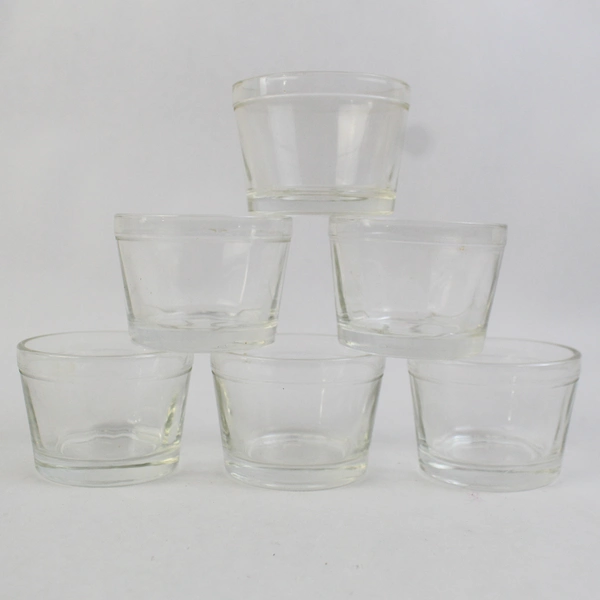 Set of 6 A27 Clear Glass Bowls Approximately 1/2 Cup