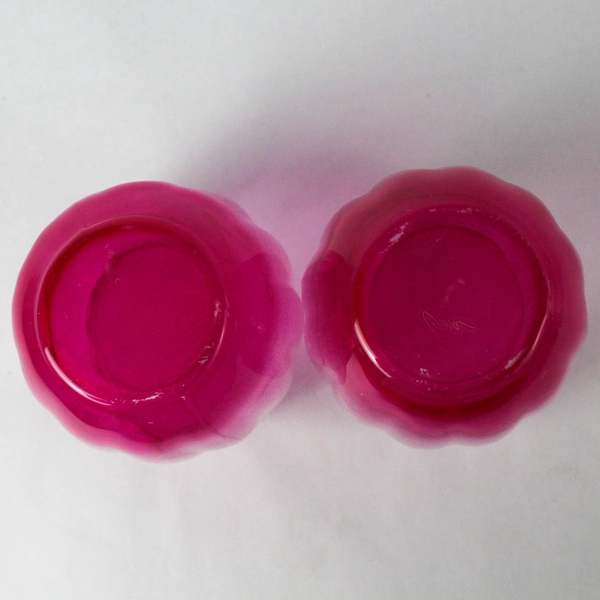 Set Of 2 Cristar Stemless Wine Glasses Neon Hot Pink 3.75"