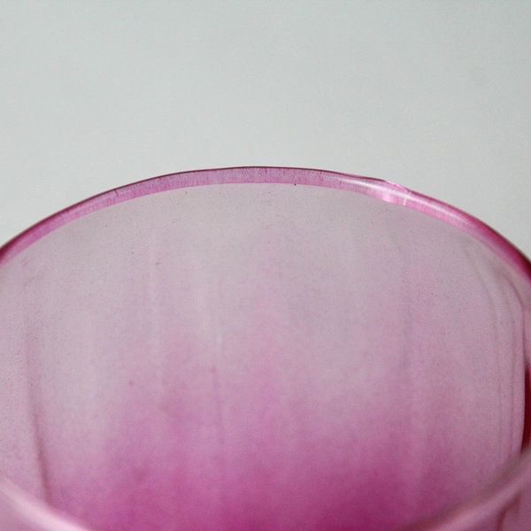 Set Of 2 Cristar Stemless Wine Glasses Neon Hot Pink 3.75"