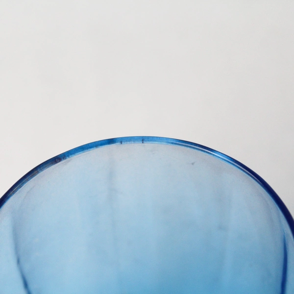 Set Of 2 Cristar Stemless Wine Glasses Neon Blue 3.75"