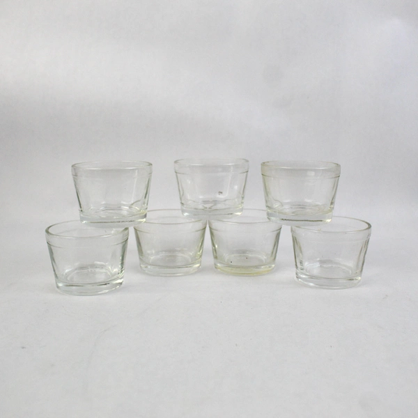 Set of 7 A27 Clear Glass Bowls Approximately 1/2 Cup