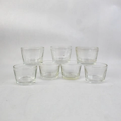 Set of 7 A27 Clear Glass Bowls Approximately 1/2 Cup
