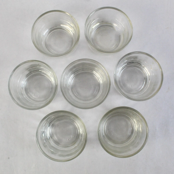 Set of 7 A27 Clear Glass Bowls Approximately 1/2 Cup