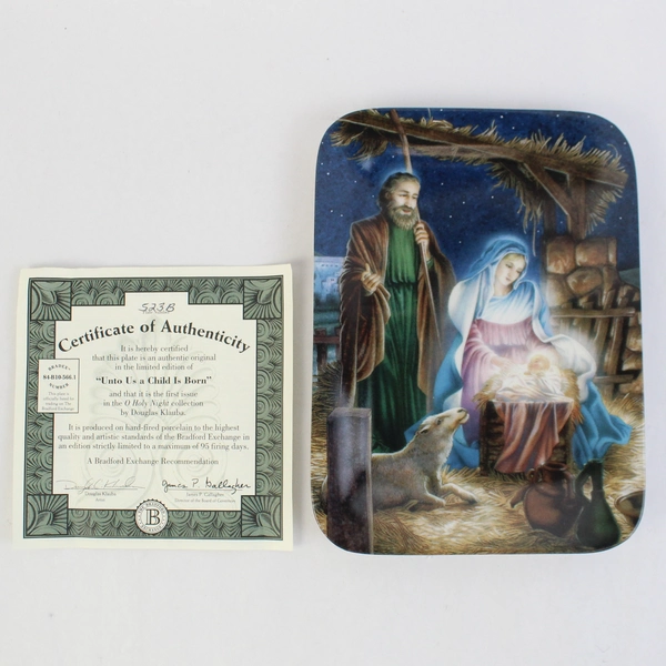 1996 Bradford Exchange O Holy Night Series Plate 1 Unto Us A Child Is Born