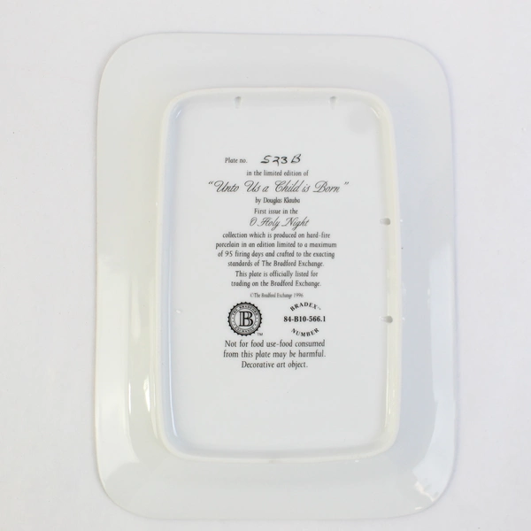1996 Bradford Exchange O Holy Night Series Plate 1 Unto Us A Child Is Born