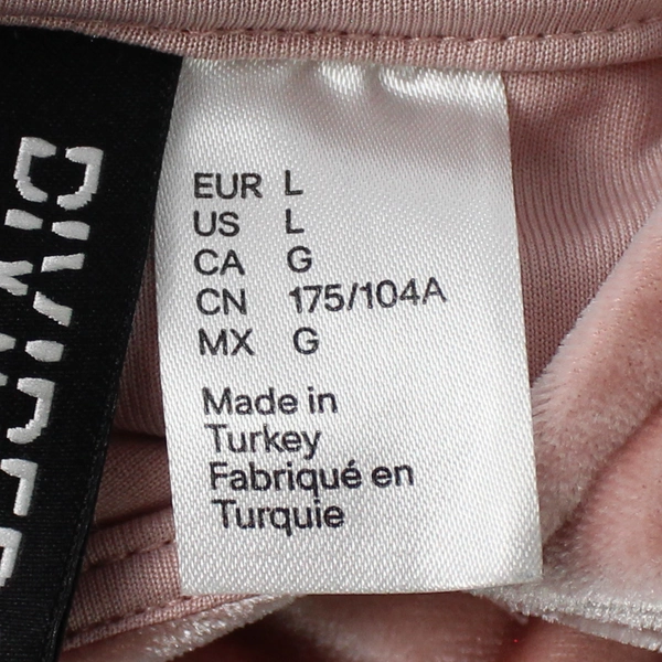 Divided H&M Pink Velvet Crop Top Bralette Adjustable Strap Stretch Size L