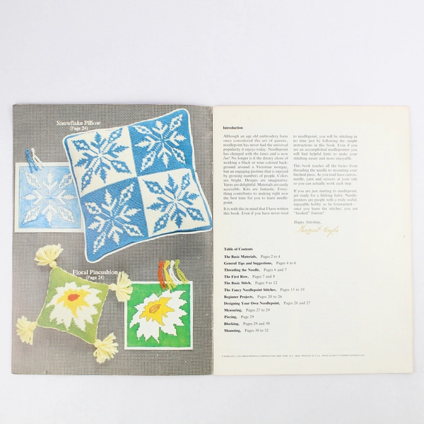 Columbia Minerva Beginner's Needlepoint Book 1974 Revised Edition Book 207