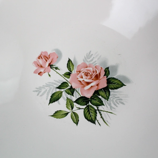 Set of 4 Taylor Smith Taylor Soup Cereal Bowl Summer Rose Platinum 7 Inch