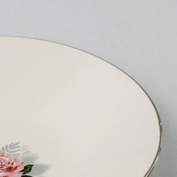 Set of 4 Taylor Smith Taylor Soup Cereal Bowl Summer Rose Platinum 7 Inch