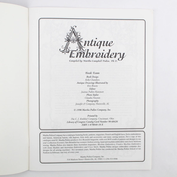 Antique Embroidery By Martha Campbell Pullen Paperback 1998