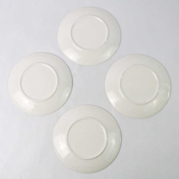 Set of 4 Taylor Smith Taylor Summer Rose Platinum Bread Plates 6.5 Inch
