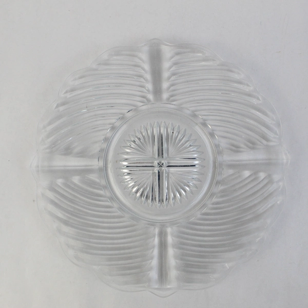 Vintage 11" Indiana Glass Platter Geometric Swirl Pattern 303