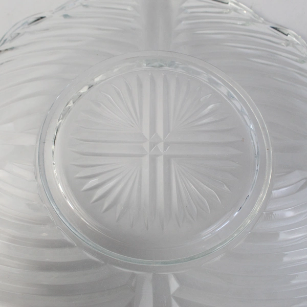 Vintage 11" Indiana Glass Platter Geometric Swirl Pattern 303