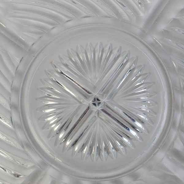 Vintage 11" Indiana Glass Platter Geometric Swirl Pattern 303