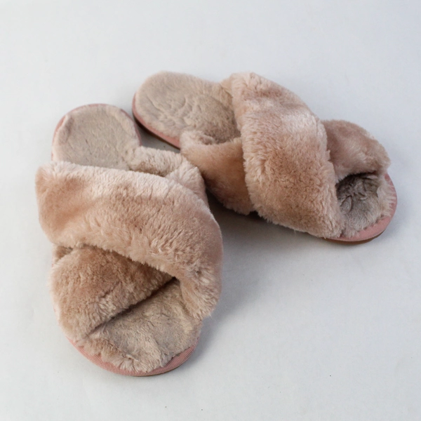 Unbranded Blush Pink Slip On Fuzzy Slippers Size EU 40 - 41 US 7
